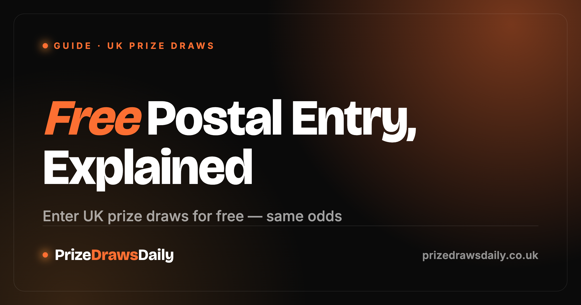 Free Postal Entry: How to Enter UK Prize Draws for Free