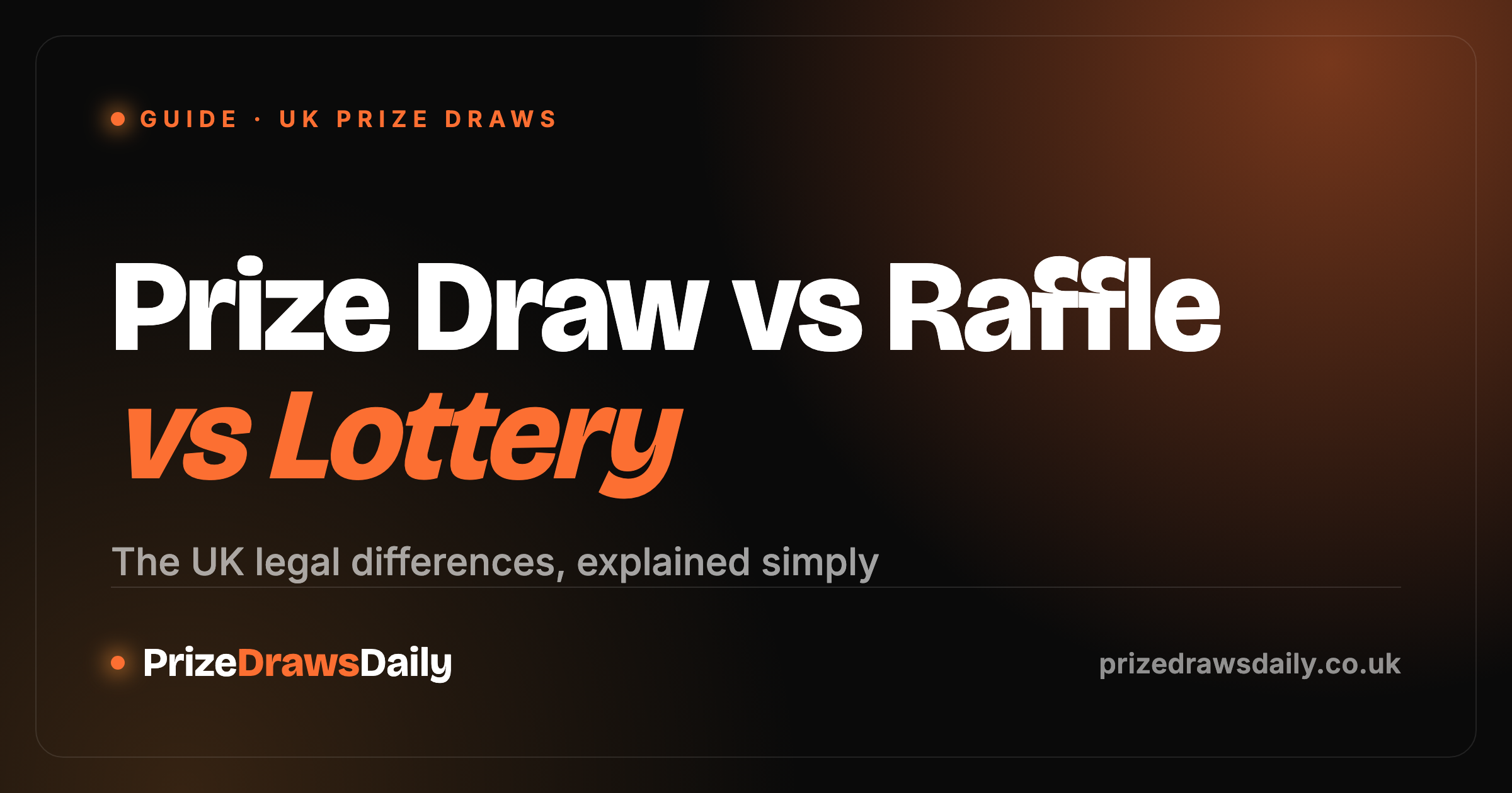 Prize Draw vs Raffle vs Lottery: What's the Difference in the UK?